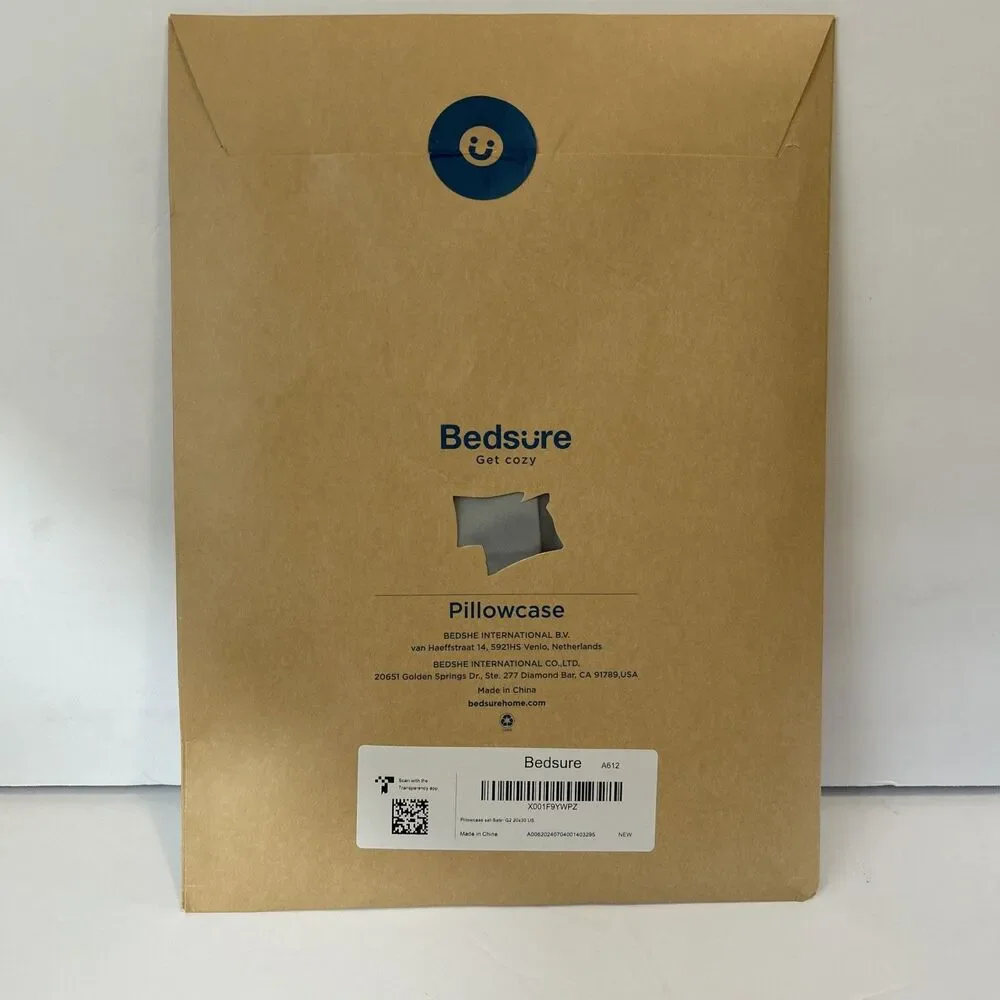 Bedsure Satin Pillowcase Set Queen 20x30 Soft Silky Grey Cooling Pillow Covers